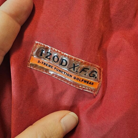IZOD XFG Golf Mens Pullover Windbreaker Top Jacket XL Red V Neck - Picture 3 of 8
